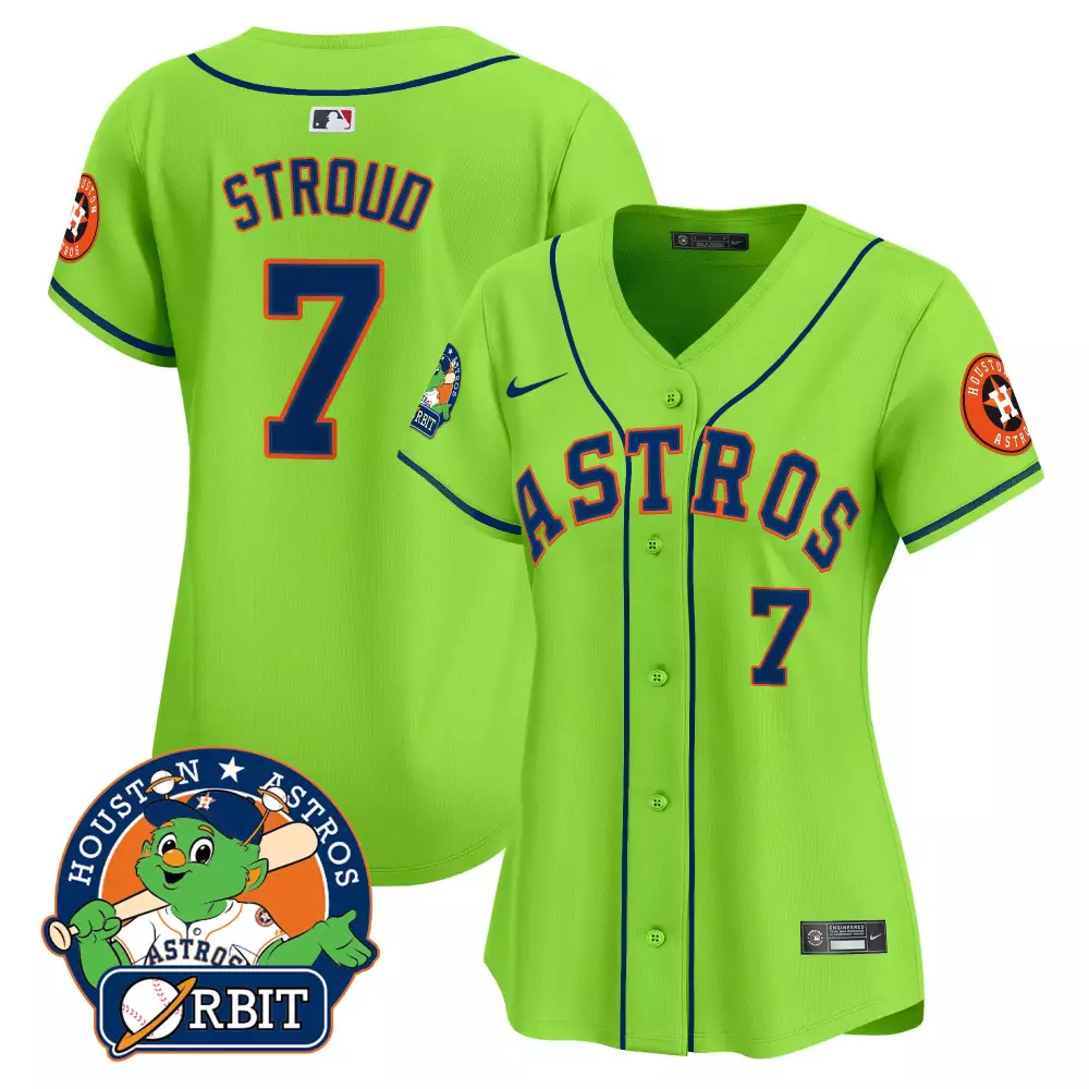 Cj Stroud 7 Houston Astros Jersey Lime Green City Connect Orbit Mascot Men Alternate