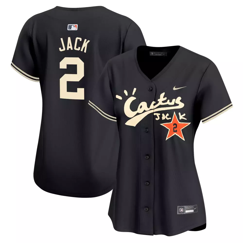 Jack Cactus 2 Houston Astros Jersey Black Women Cream Orange All Stitched Vapor