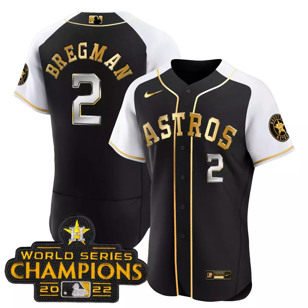 Alex Bregman 2 Astros Jersey Black World Series Champions 2022 Men Alternate White
