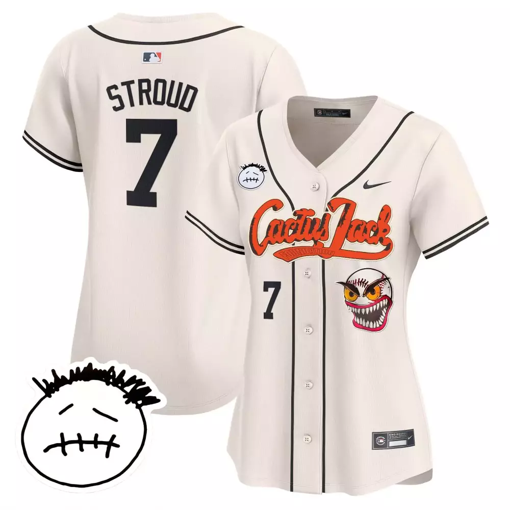 Cj Stroud 7 Houston Astros Jersey Cream Cactus Jack Men Black Orange Vapor Premier