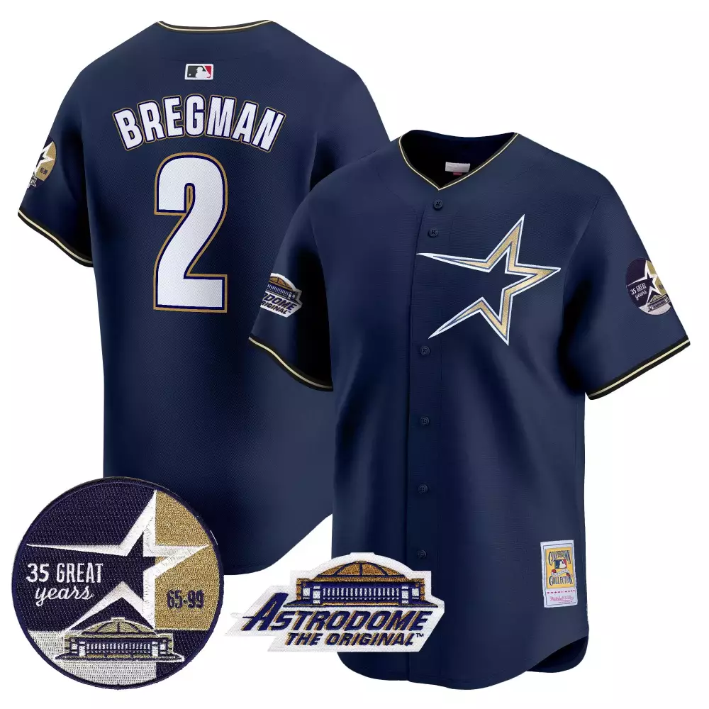 Pinstripe Astrodome 2 Jersey Navy Blue 35th Anniversary Houston Astros 35 Great Years Original 1999