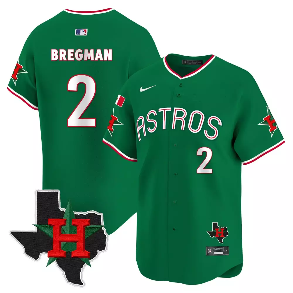 Alex Bregman 2 Astros Jersey Green Texas Men White Red Vapor Premier Limited v3 All