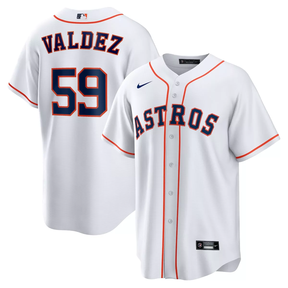 Framber Valdez 59 Astros Jersey White Men Navy Orange Home