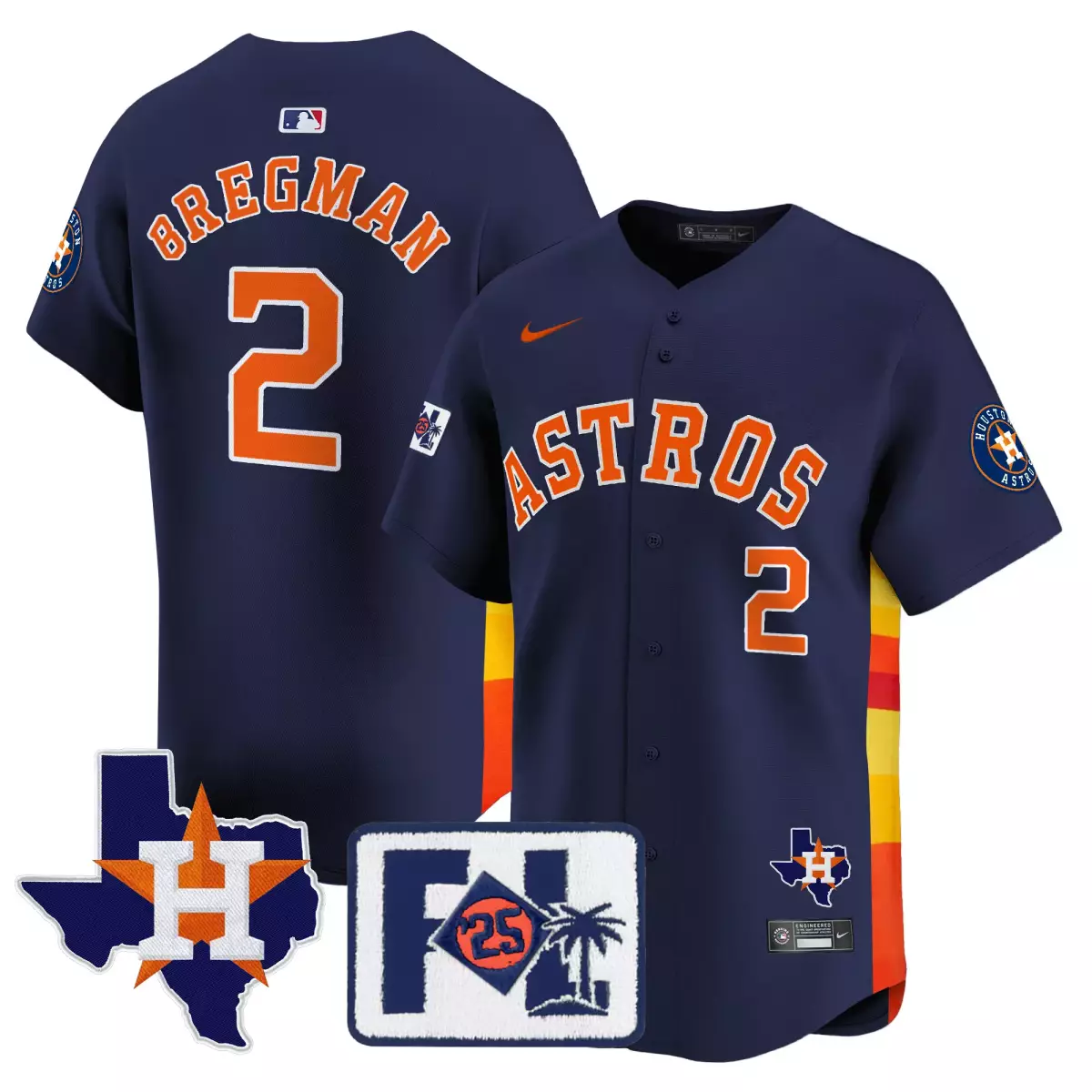 Bregman Training 2 Astros Jersey Navy City Connect Houston Texas Star F-h 25 Palm Tree 2023