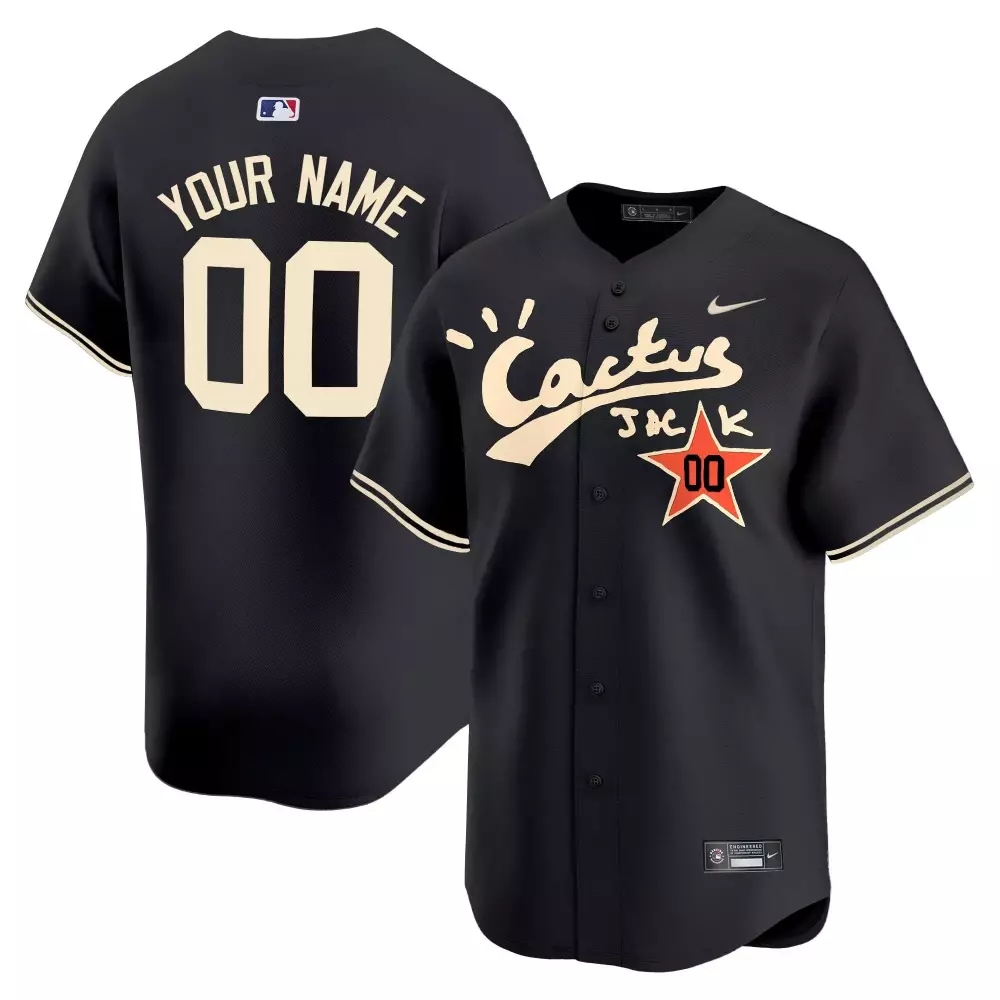 Custom Cactus Jack Jersey Black Tan Orange Vapor Premier Limited v2 Stitched