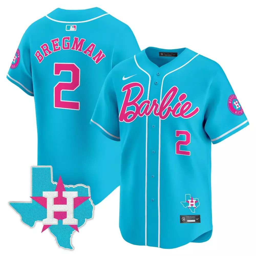 Alex Bregman 2 Houston Astros Jersey Blue Barbie Texas Shape Men Pink White Unisex