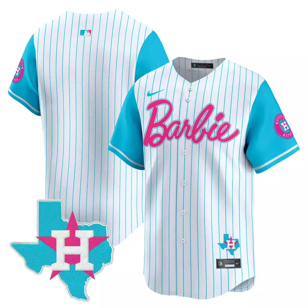 Bergman Barbie Houston Astros Jersey White Star 2023 Women Alternate Split Design