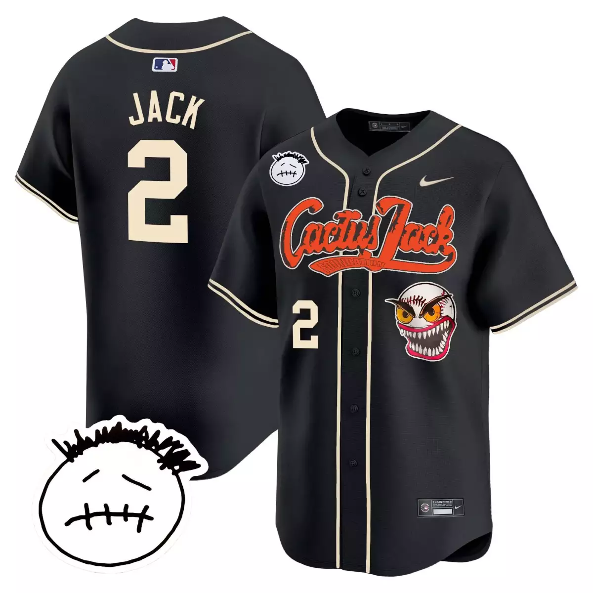 Jack Cactus 2 Jersey Black Foundation Cream Orange Vapor Premier Limited v3 Stitched