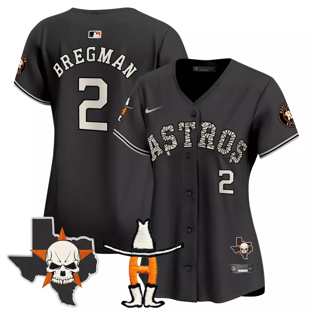 Alex Bregman 2 Astros Jersey Charcoal Halloween Cowboy Hat Boots Men Alternate White