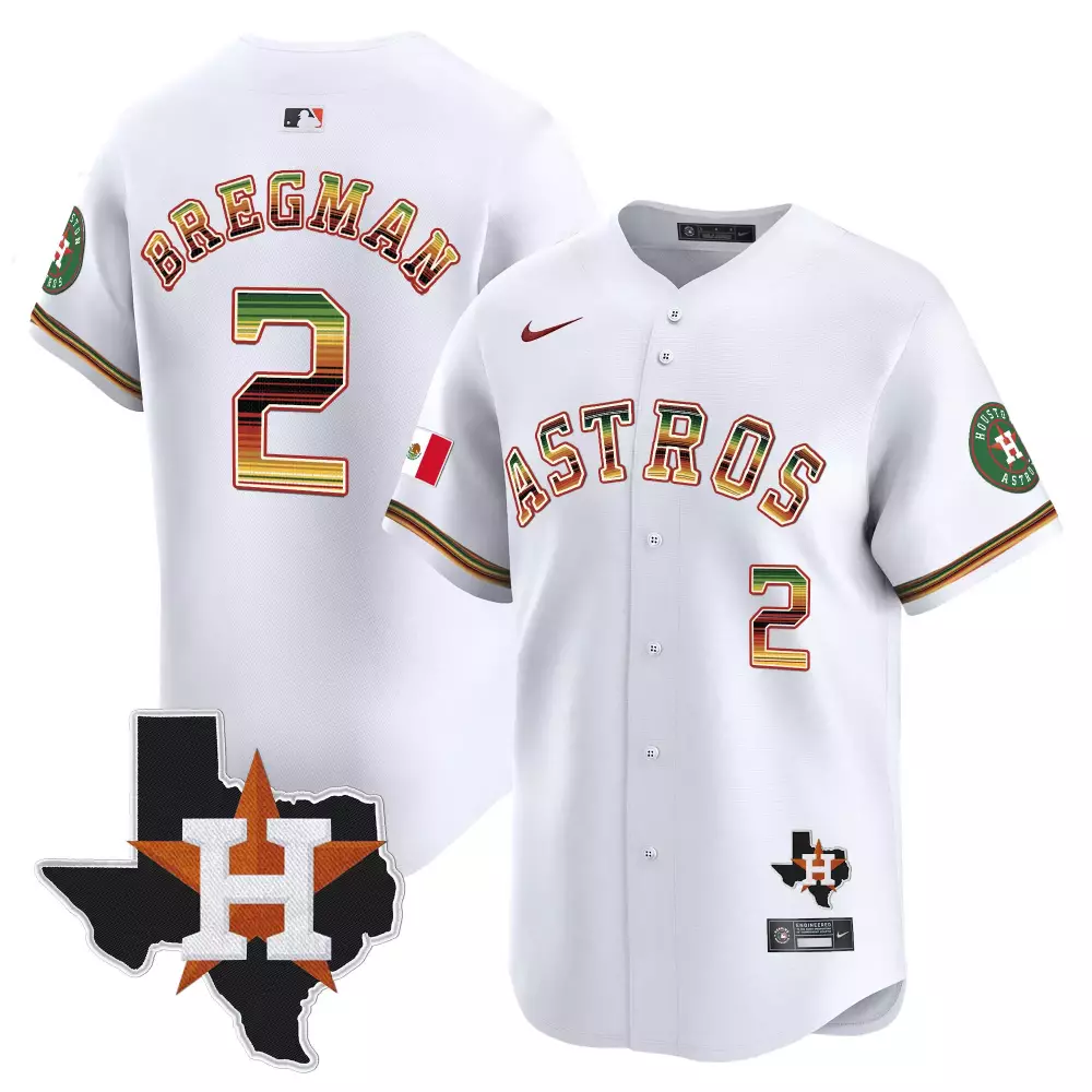 Bregman 2 Astros Jersey White City Connect Mexican Flag Texas Map 2023 Men Alternate