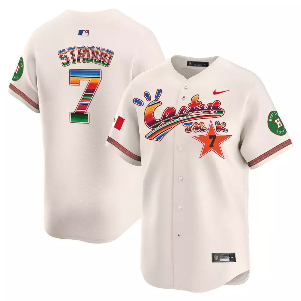 Cj Stroud 7 Houston Astros Jersey Cream Cinco De Mayo Mexico Flag 2023 Men City Connect