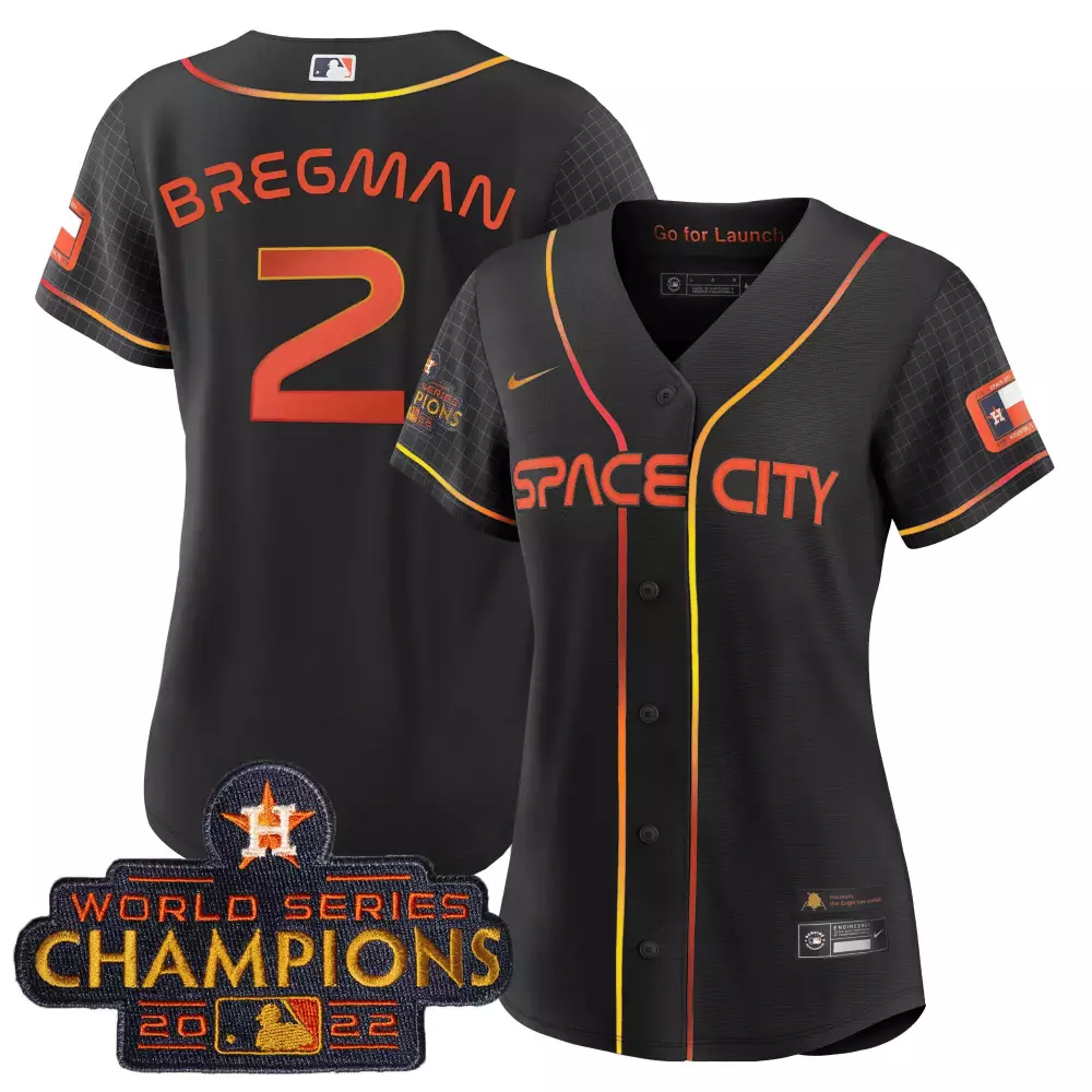 Bergman Space 2 Houston Astros Jersey Black City World Series Champions 2022 Men