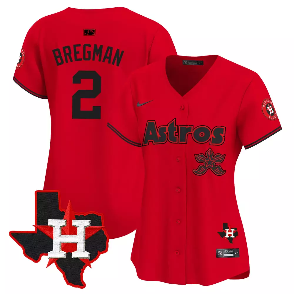Alex Bregman 2 Astros Jersey Red Texas Houston Men Black All Stitched Vapor Limited