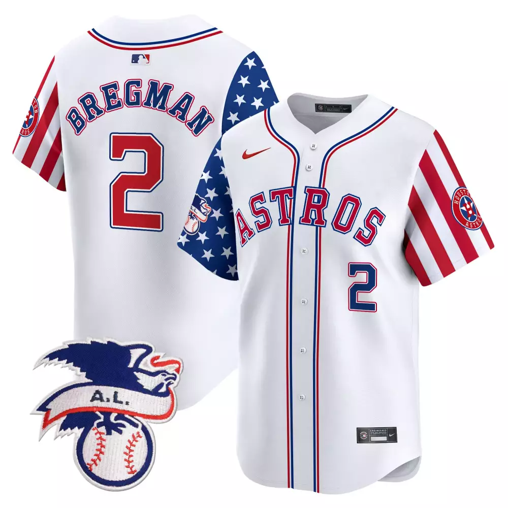 Bergman L 2 Astros Jersey White Independence Day A.l. Men Split Design Red Blue All