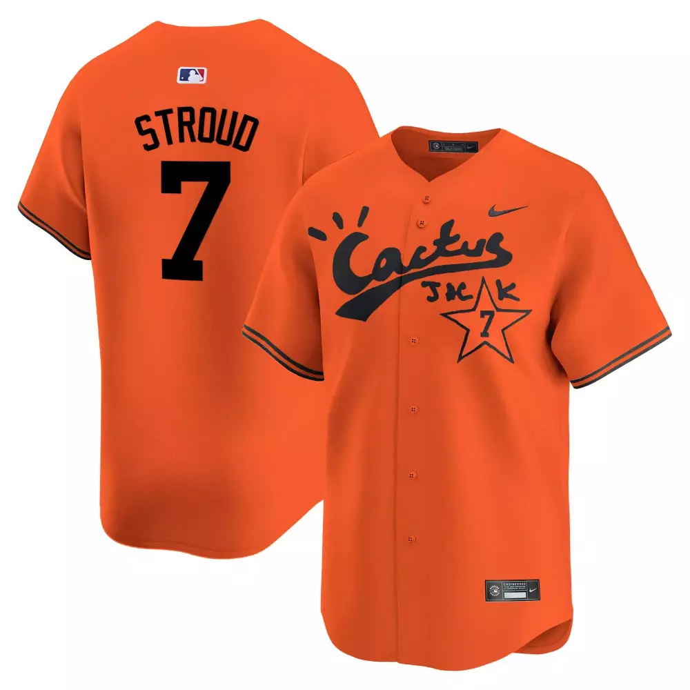 Cj Stroud 7 Houston Astros Jersey Orange Men Black Vapor Premier Limited v2 Stitched