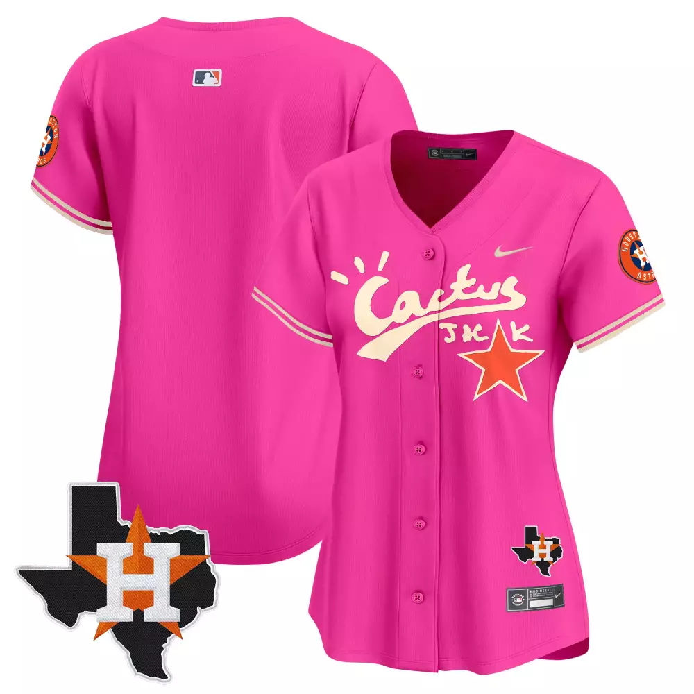 Jose Altuve 27 Houston Astros Jersey Pink Cactus Jack Texas Shape Team Men Alternate