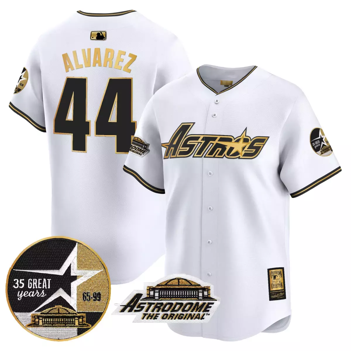 Pinstripe Astrodome 44 Astros Jersey White Collection Original 65-99 35 Great Years 1999