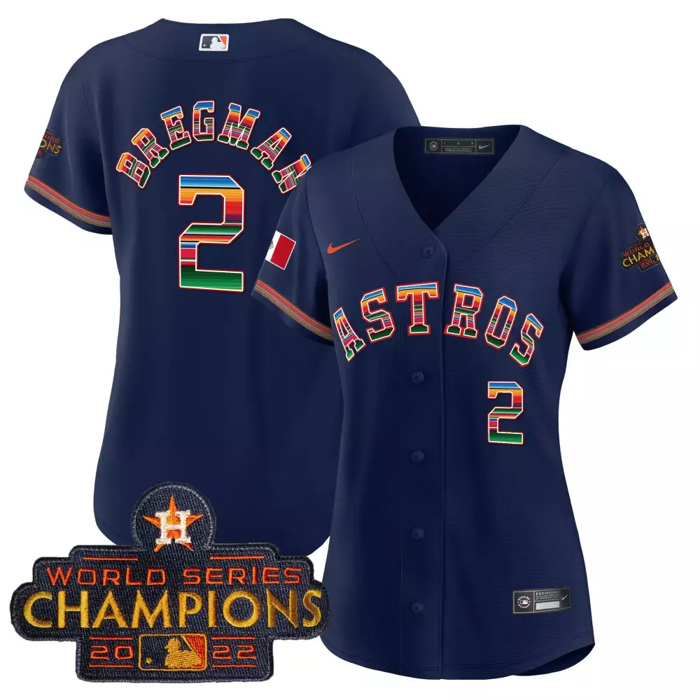 Alex Bregman 2 Astros Jersey Navy World Series Champions 2022 Men White Orange Yellow