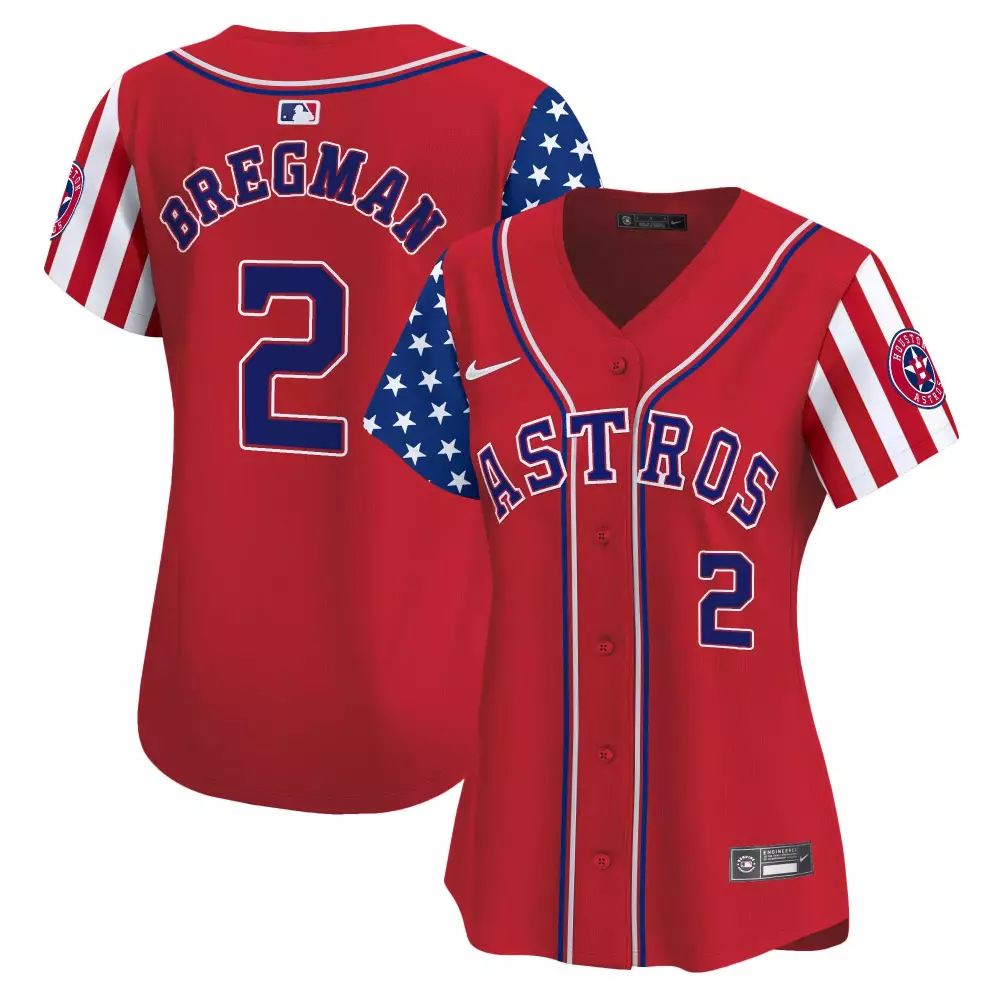 Alex Bregman 2 Astros Jersey Red City Connect Men Split Design White Blue Vapor Premier