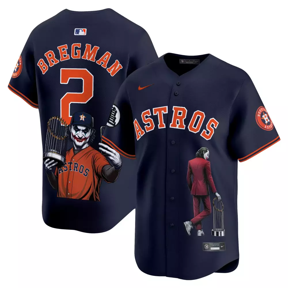 Alex Bregman 2 Astros Jersey Navy Joker Edition Houston Team Men Orange Vapor Premier