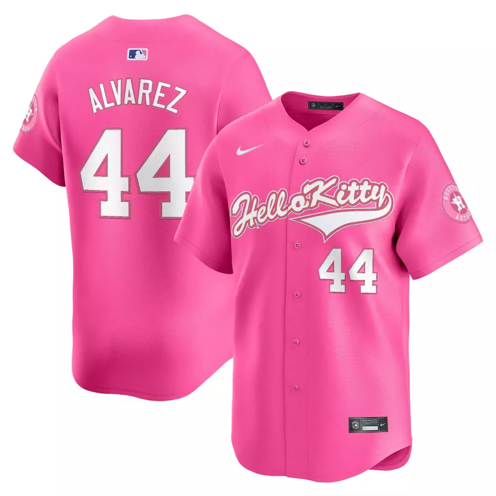 Alvarez Hello 44 Houston Astros Jersey Pink Kitty Men Alternate White Vapor Premier