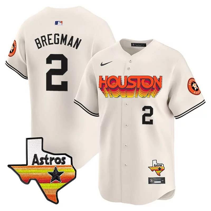 Alex Bregman 2 Astros Jersey Cream City Connect Texas Shaped Men Alternate Black