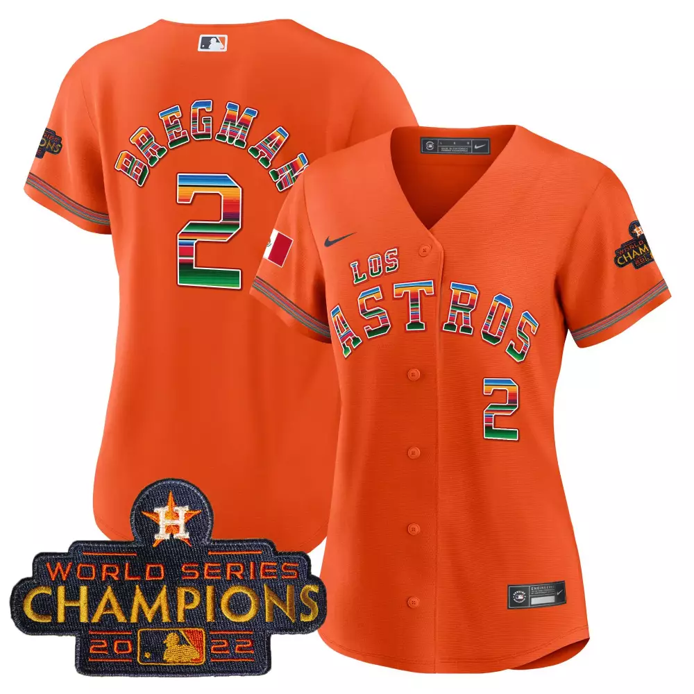 Alex Bregman 2 Los Astros Jersey Orange World Series Champions 2022 Mexican Flag