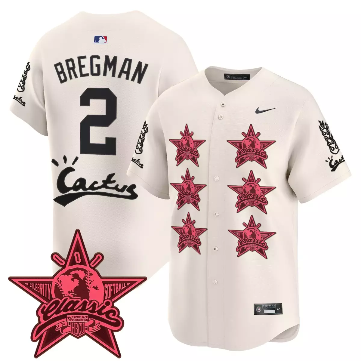 Alex Bregman 2 Celebrity Classic Jersey White Hbcu Men Pink Black Vapor Premier Limited