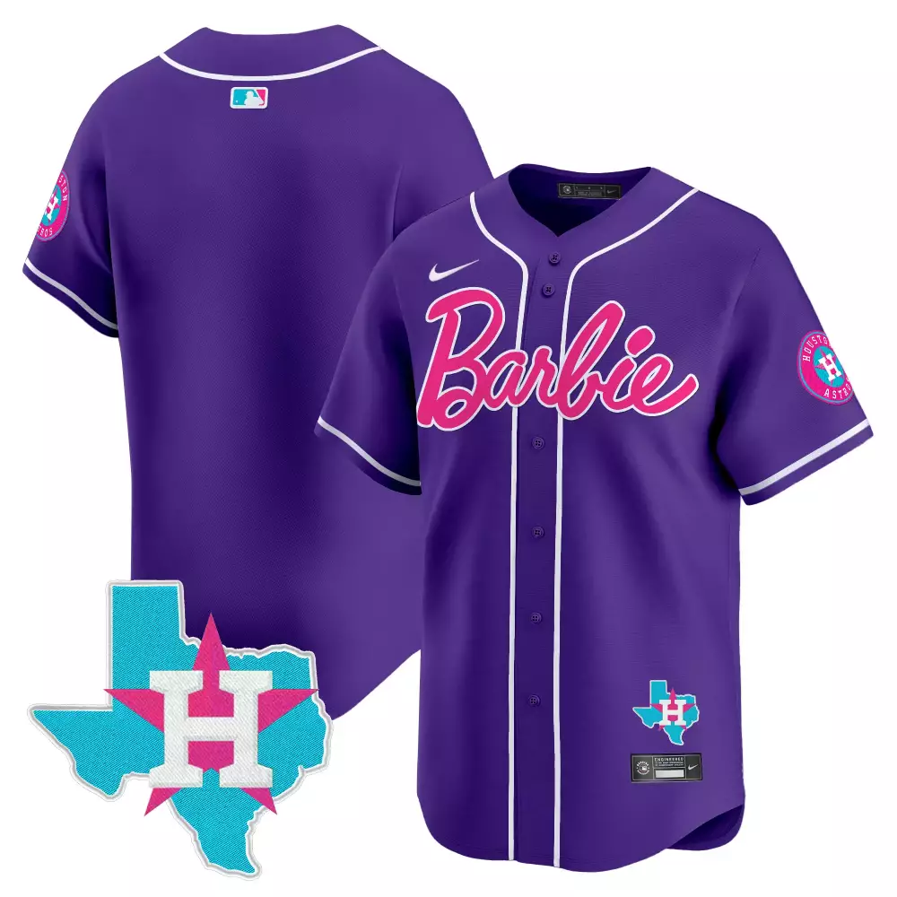 Bergman Barbie Houston Astros Jersey Purple Collaboration City Connect Women Pink