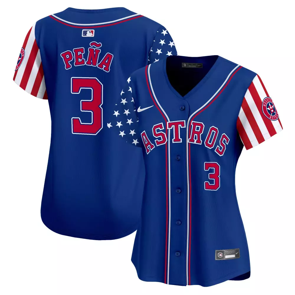 Make American 3 Houston Astros Jersey Royal Blue City Connect Men Alternate Split Design