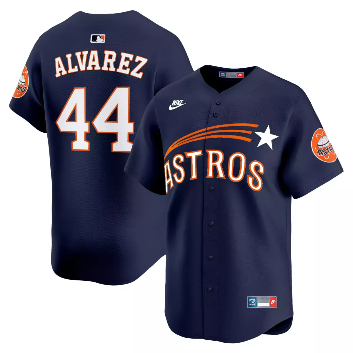 Stitches Cooperstown 44 Astros Jersey Navy Men Orange White Throwback Vapor Premier