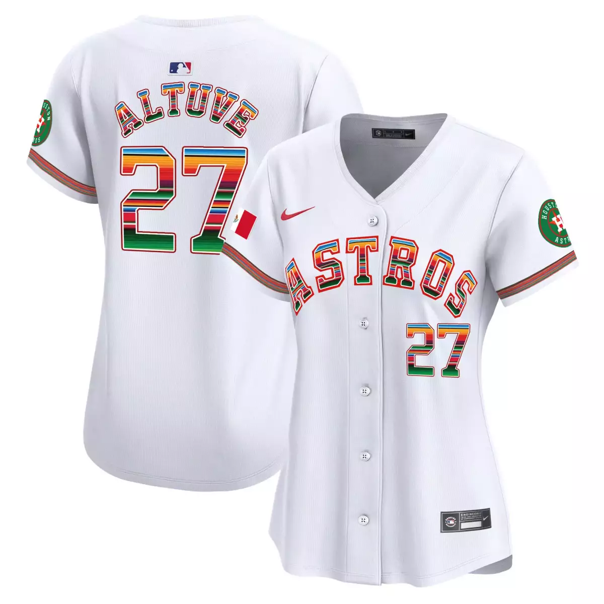 Altuve Mexico 27 Astros Jersey White City Connect Flag Houston Alternate 2023 Women