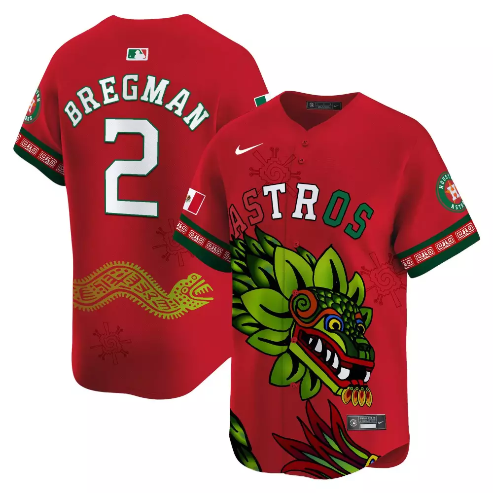 Alex Bregman 2 Astros Jersey Red Mexico City Series Flag 2024 Men Custom Design Green