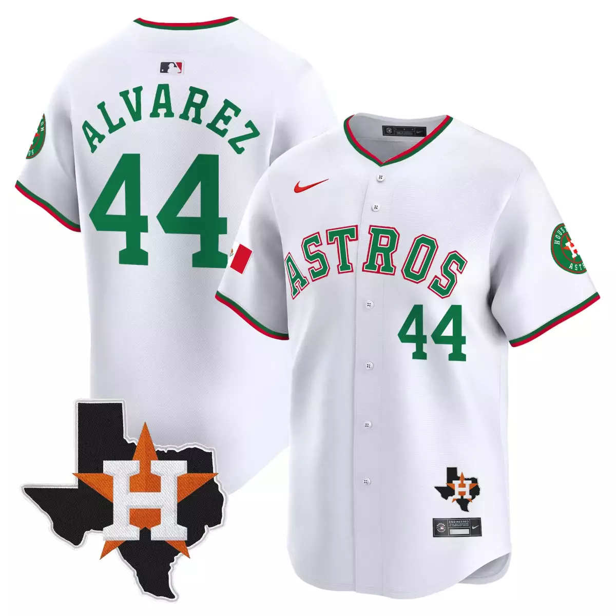 Alvarez Mexico 44 Astros Jersey White City Connect Texas State Houston Men Custom Design