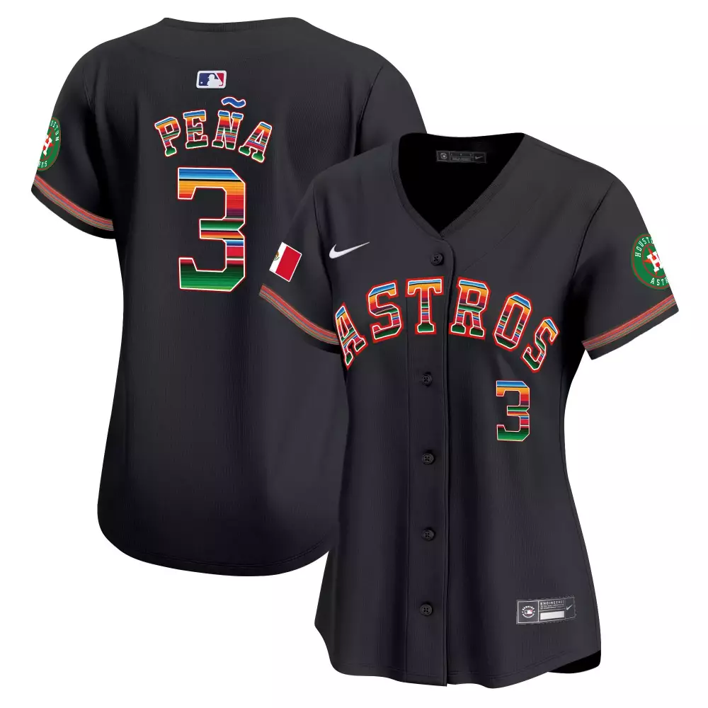 Jeremy Pena 3 Astros Jersey Black Fiesta Edition Mexico Flag Men Player Alternate