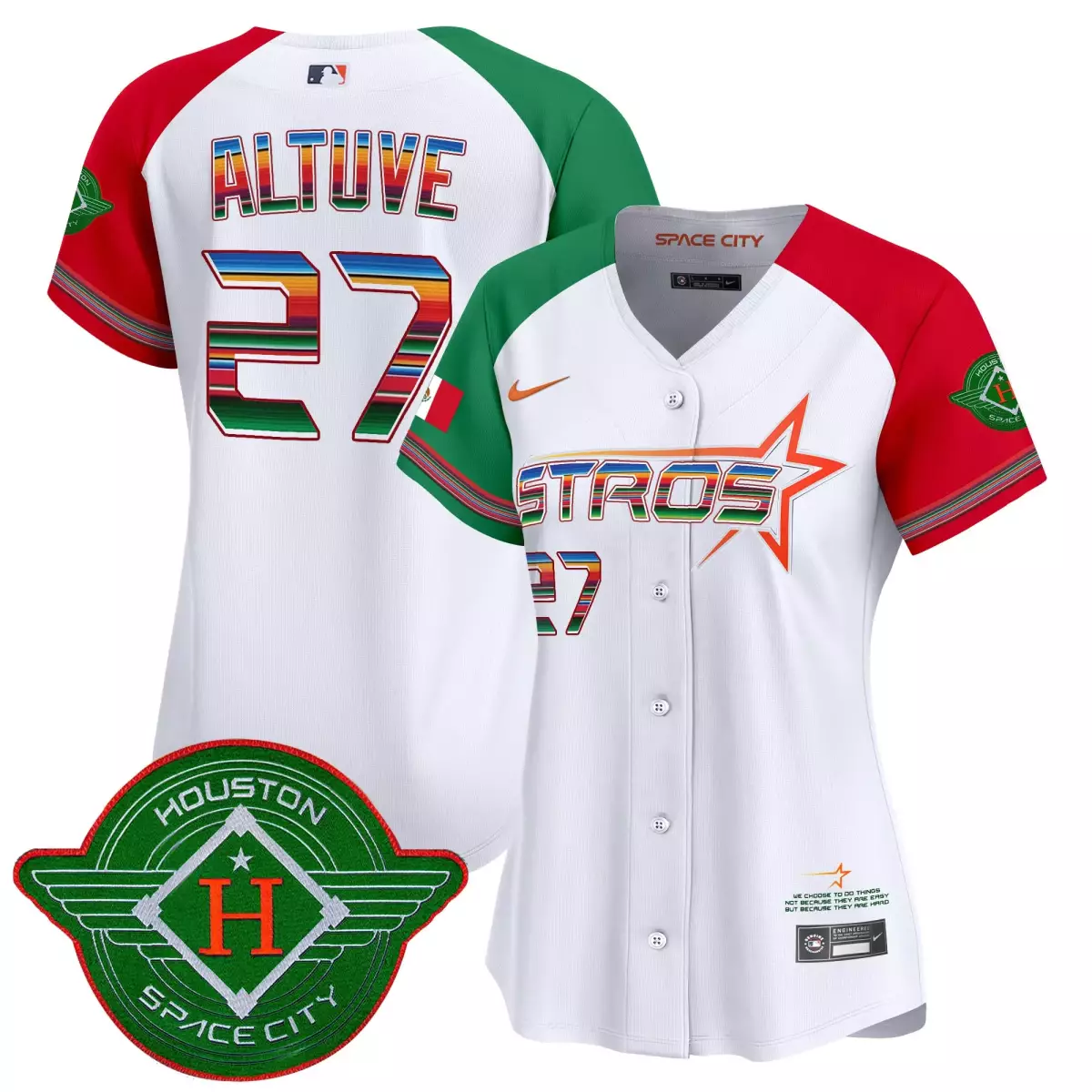 Altuve Mexico 27 Astros Jersey White City Connect Houston Space 2023 Women Split