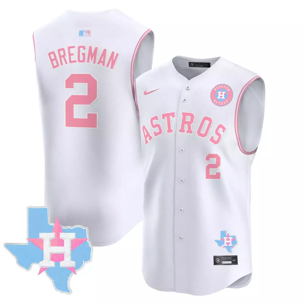 Alex Bregman 2 Houston Astros Jersey White Texas Men Alternate Pink Light Blue All