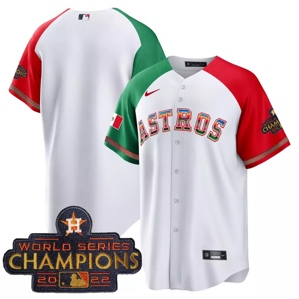 Mexican Heritage Houston Astros Jersey White World Series Champions 2022 Mexico Flag