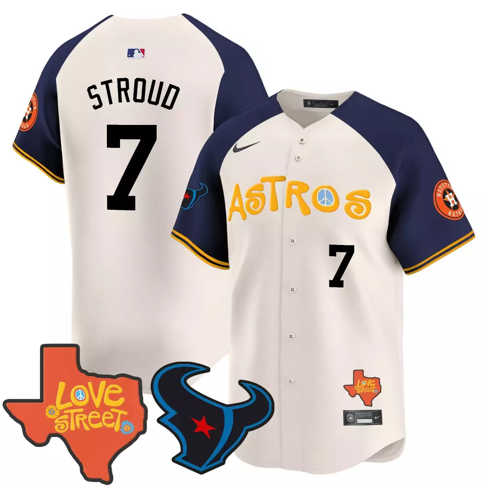 C.j. Stroud 7 Astros Jersey White City Connect Love Street Houston Texans Helmet 2023