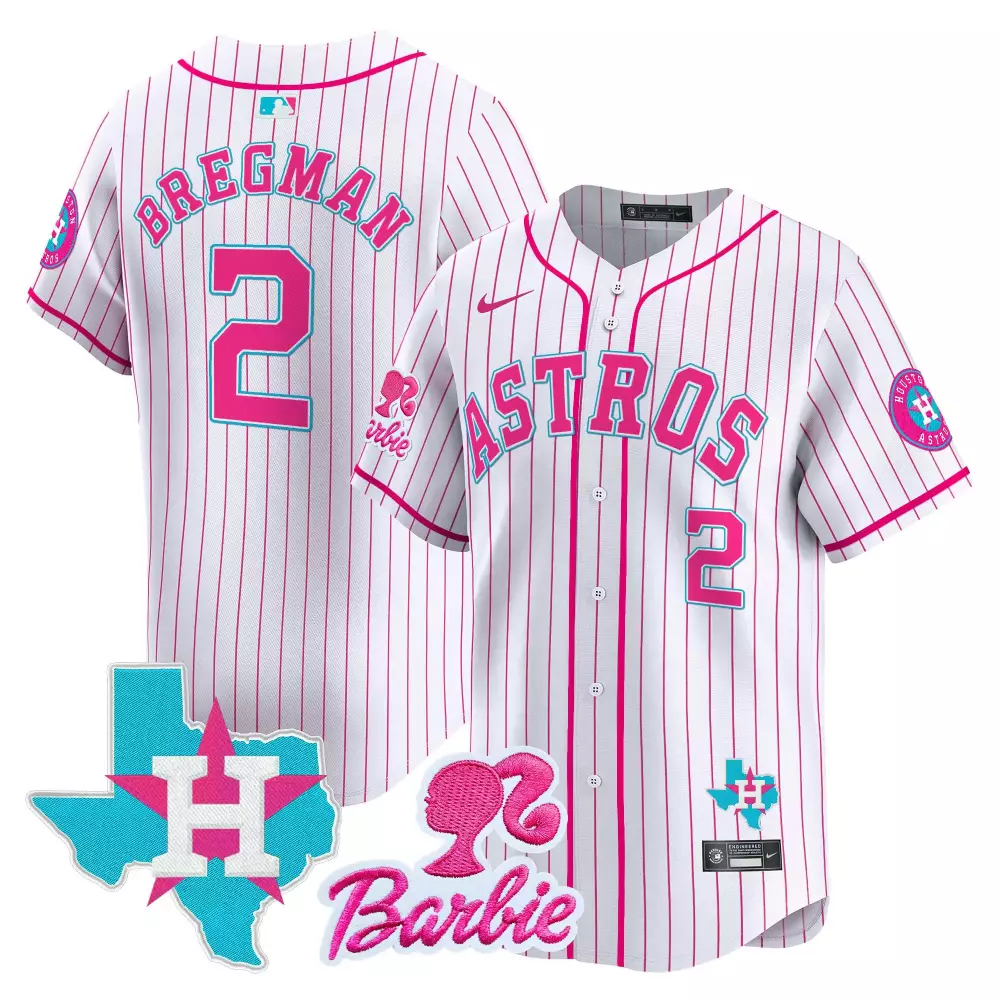 Alex Bregman 2 Astros Jersey White Barbie Texas Men Alternate Pink Cyan Unisex Vapor