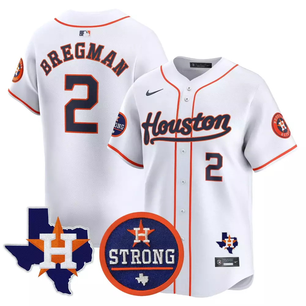 Alex Bregman 2 Houston Astros Jersey White City Connect Strong Men Split Design Navy
