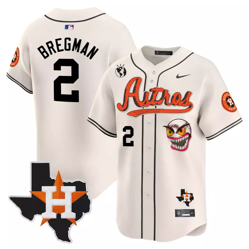 Alex Bregman 2 Astros Jersey White City Connect Houston Men Orange Black Stitched