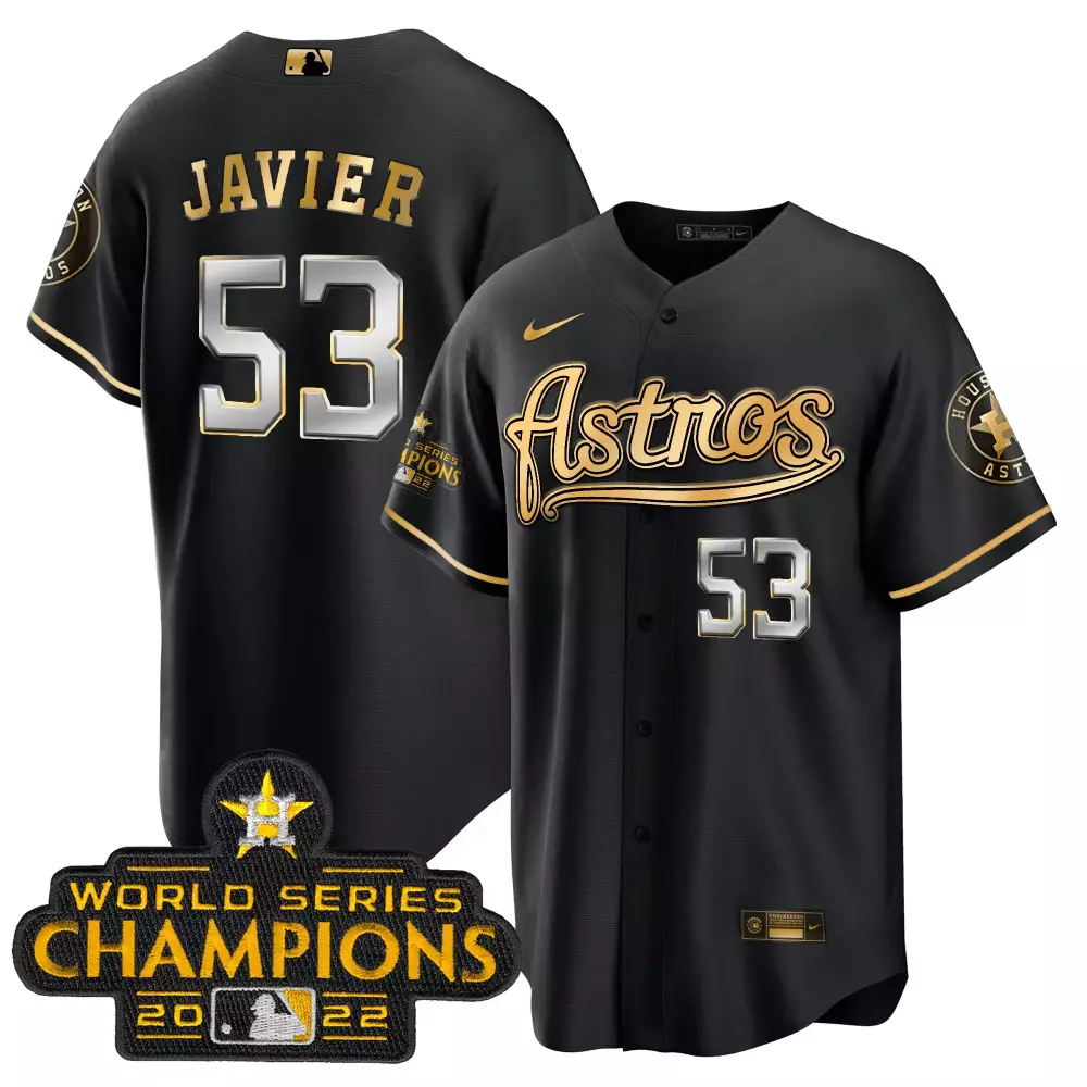 Cristian Javier 53 Astros Jersey Black 2022 World Series Champions Houston Star Men