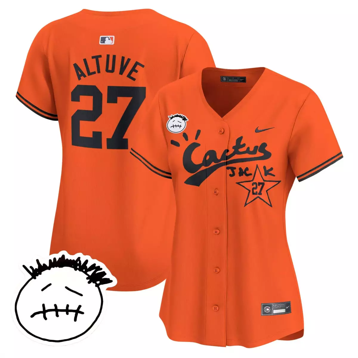Jose Altuve 27 Houston Astros Jersey Orange Men Black Vapor Premier Limited v4 Stitched