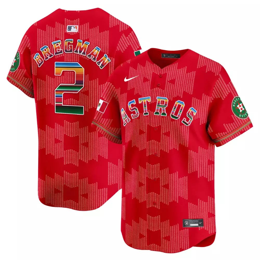 Alex Bregman 2 Astros Jersey Red City Connect Mexico Flag Houston Men Alternate Custom Design