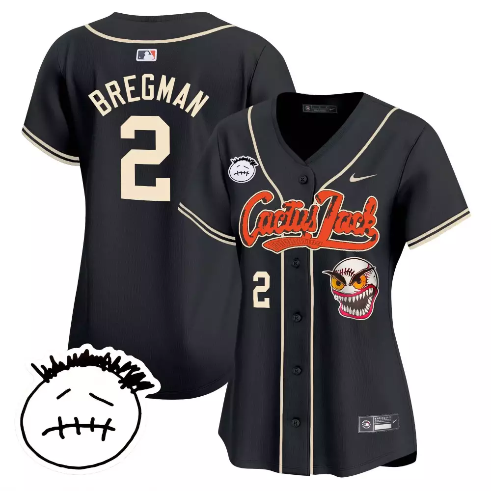 Alex Bregman 2 Houston Astros Jersey Black Cactus Jack Men Cream Orange Vapor Premier