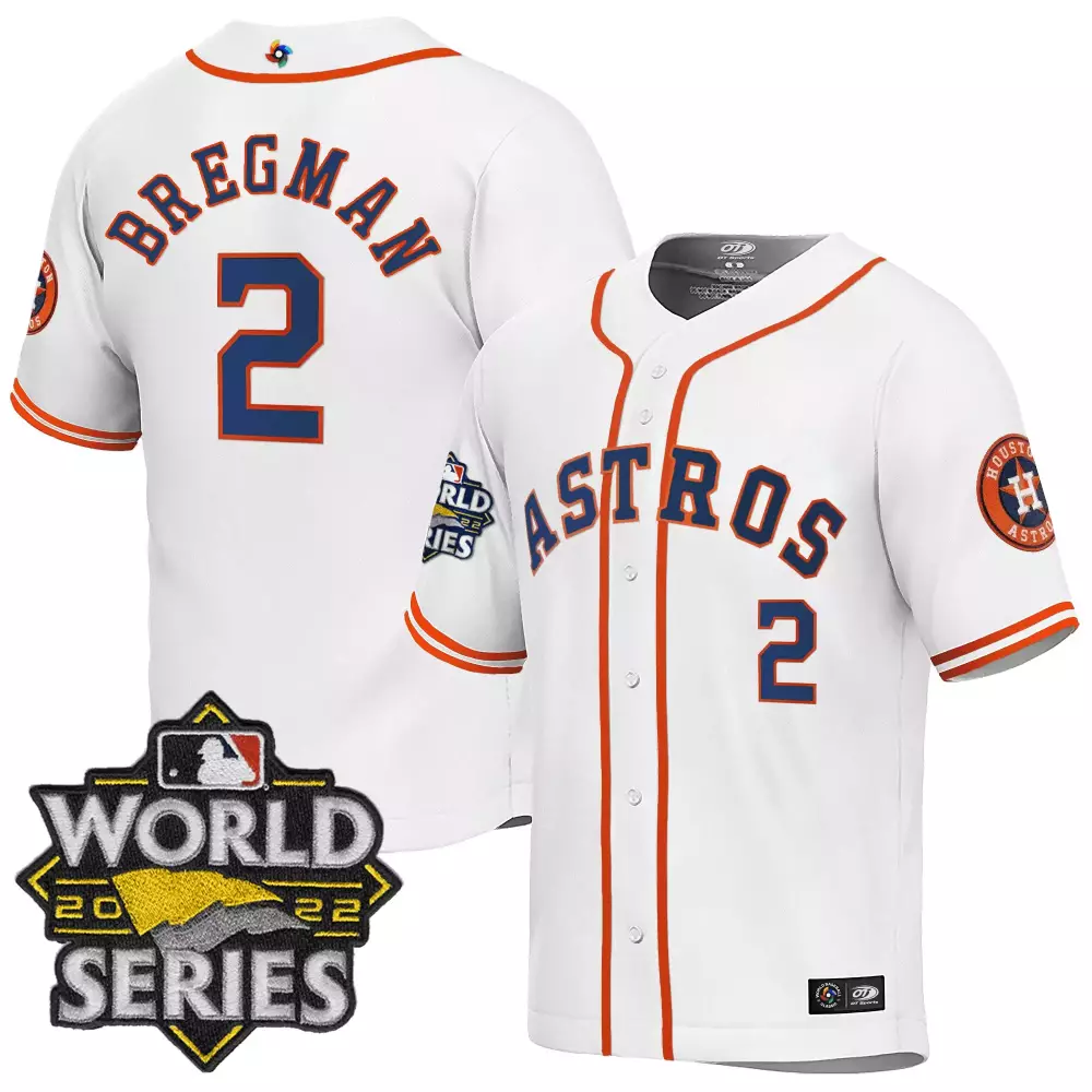 Alex Bregman 2 Astros Jersey White World Series 2022 Men Navy Blue Orange Home Classic