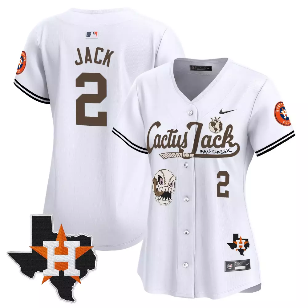 Jack Cactus 2 Houston Astros Jersey White Star 2023 Men Brown Orange Black Stitched