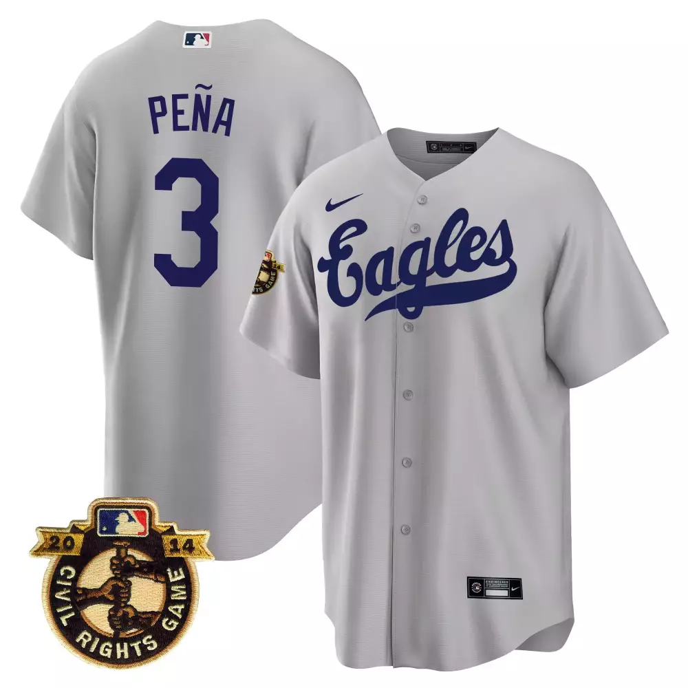 Trebor Pena 3 Eagles Jersey Light Grey Civil Rights Game 2014 Men Blue Throwback