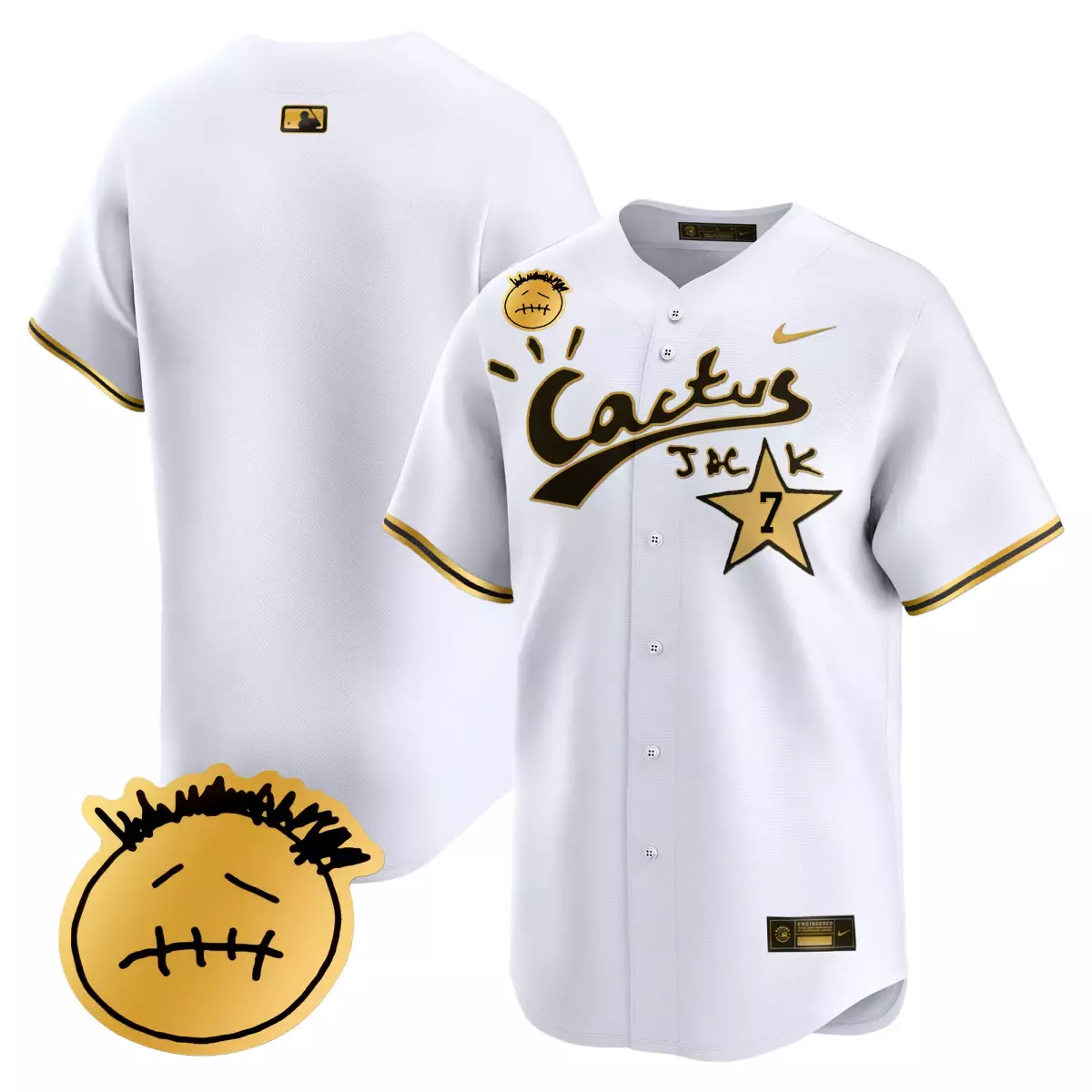 Travis Scott 7 Houston Astros Jersey White Cactus Jack Team 2024 Men Gold Black Vapor